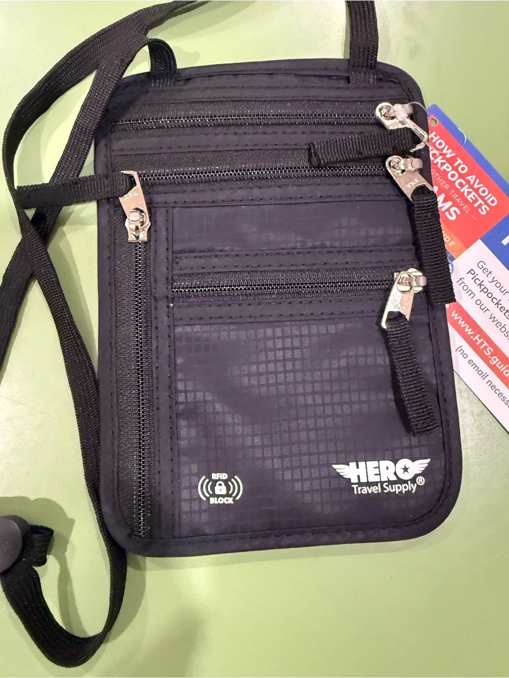 Black RFID Neck Pouch